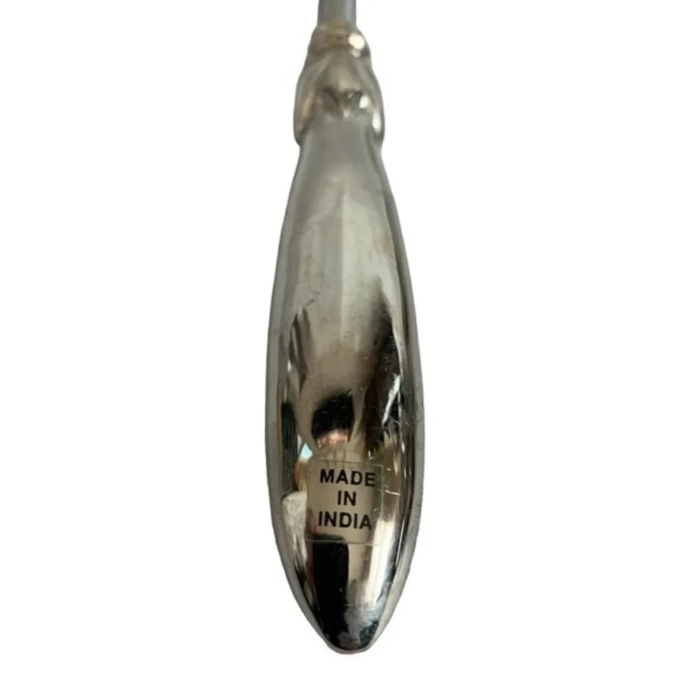 Stainless Steel Serving Spoon Fork Set 2 Piece Silver Utensils India Made
